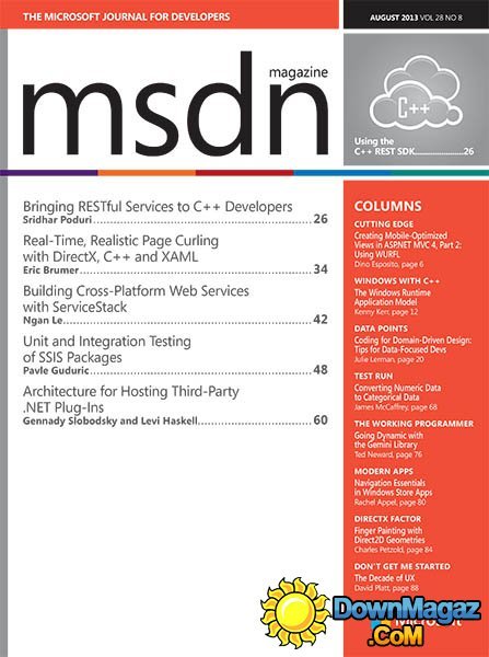 MSDN - August 2013 MSDN - August 2013