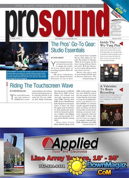 ProSound News USA - January 2016 ProSound News USA - January 2016