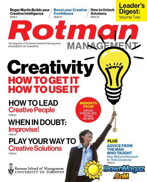 Rotman Management CA - Leader’s Digest, Volume 2: Creativity Rotman Management CA - Leader’s Digest, Volume 2: Creativity