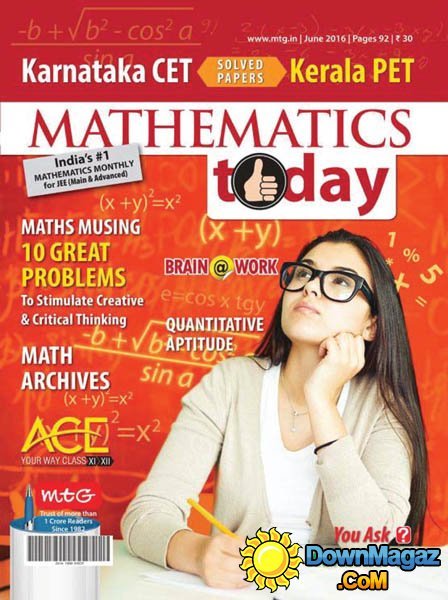 Mathematics Today - June 2016 Mathematics Today - June 2016