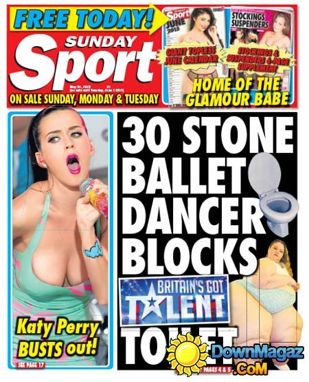 Sunday Sport - 31 May 2015 Sunday Sport - 31 May 2015