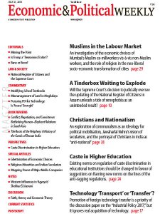 Economic & Political Weekly - 07.21.2018 Economic & Political Weekly - 07.21.2018